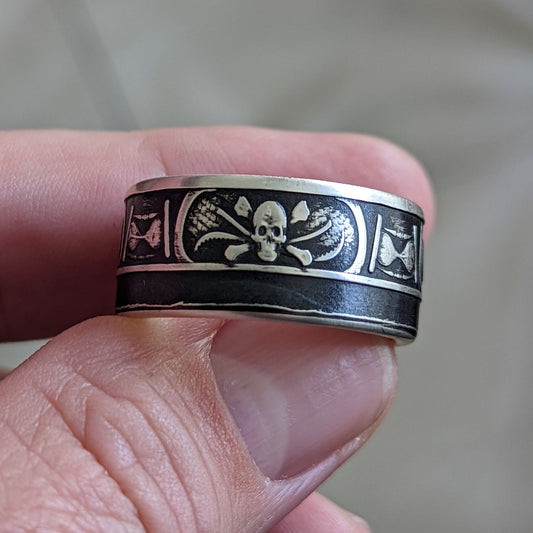 Momento Mori Silver Coin Ring