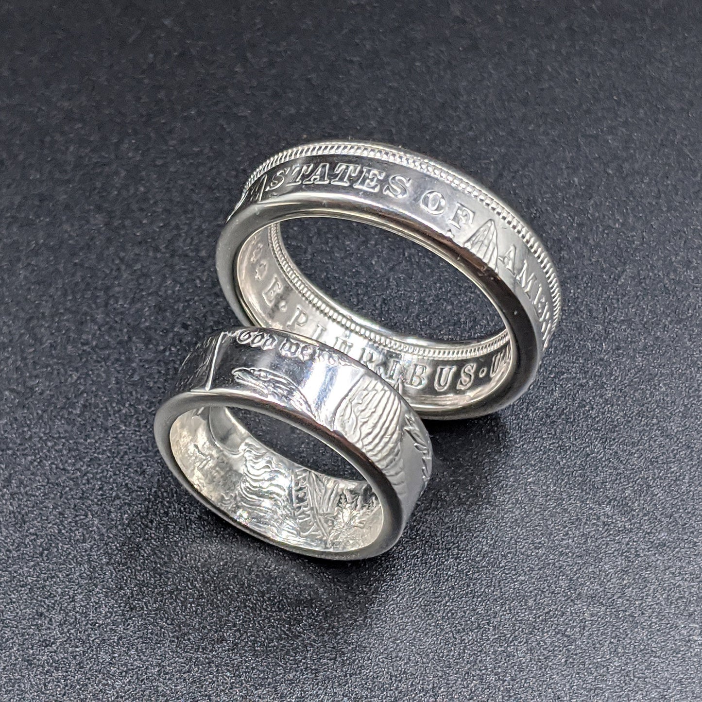 Morgan Silver Dollar Wedding Band Set