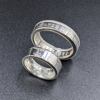 Morgan Silver Dollar Wedding Band Set