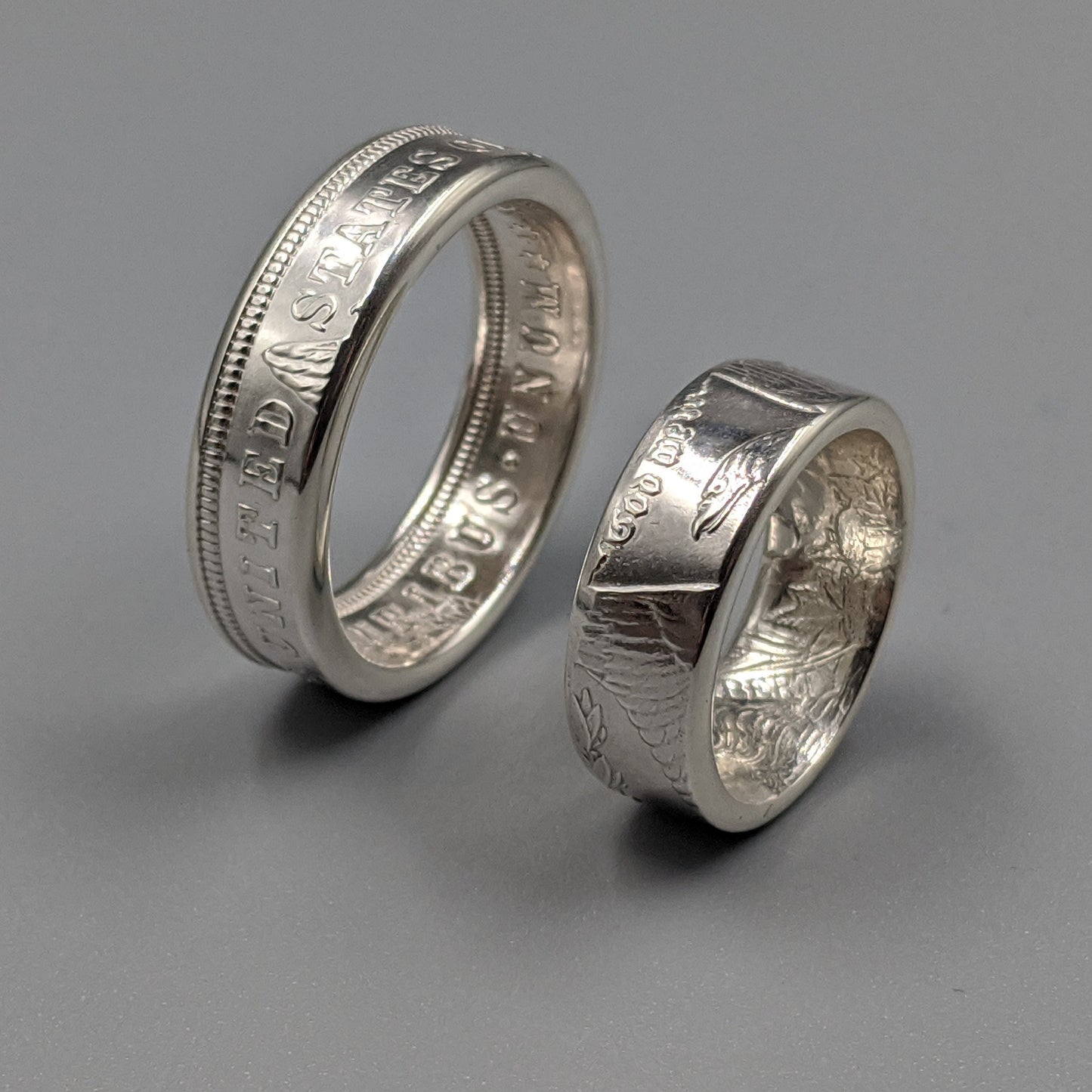Morgan Silver Dollar Wedding Band Set