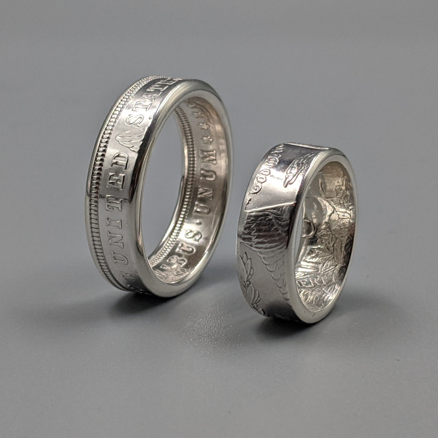 Morgan Silver Dollar Wedding Band Set