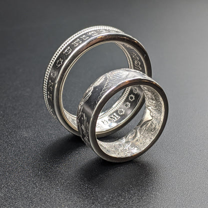 Morgan Silver Dollar Wedding Band Set
