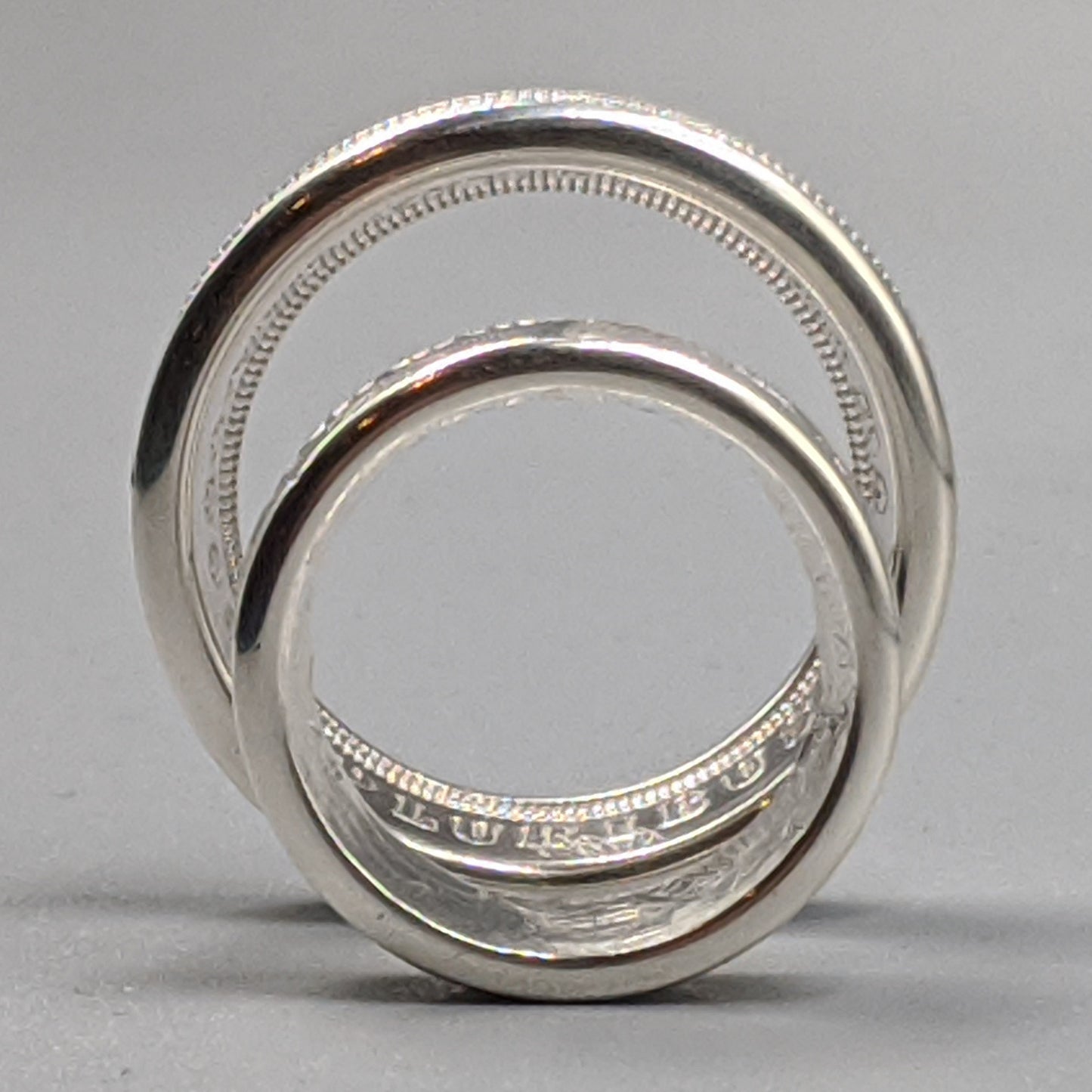 Morgan Silver Dollar Wedding Band Set
