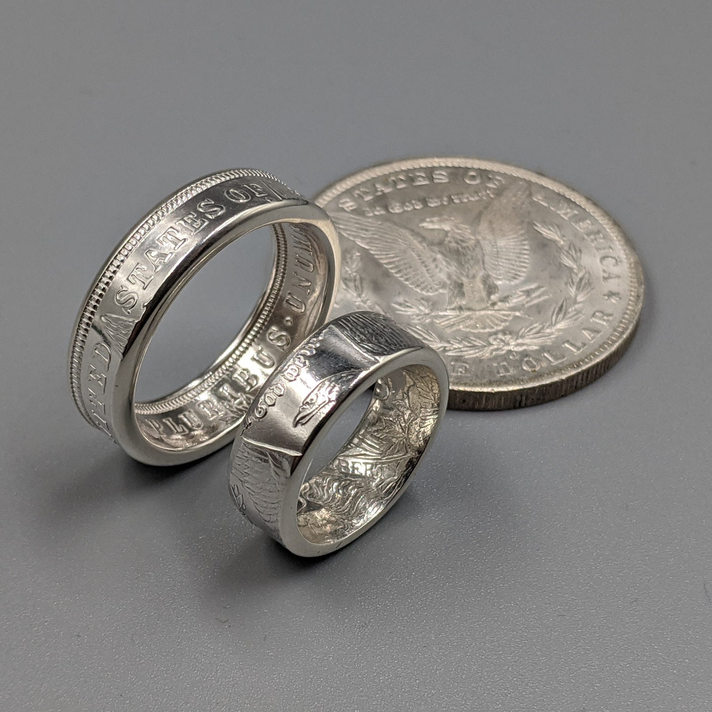 Morgan Silver Dollar Wedding Band Set