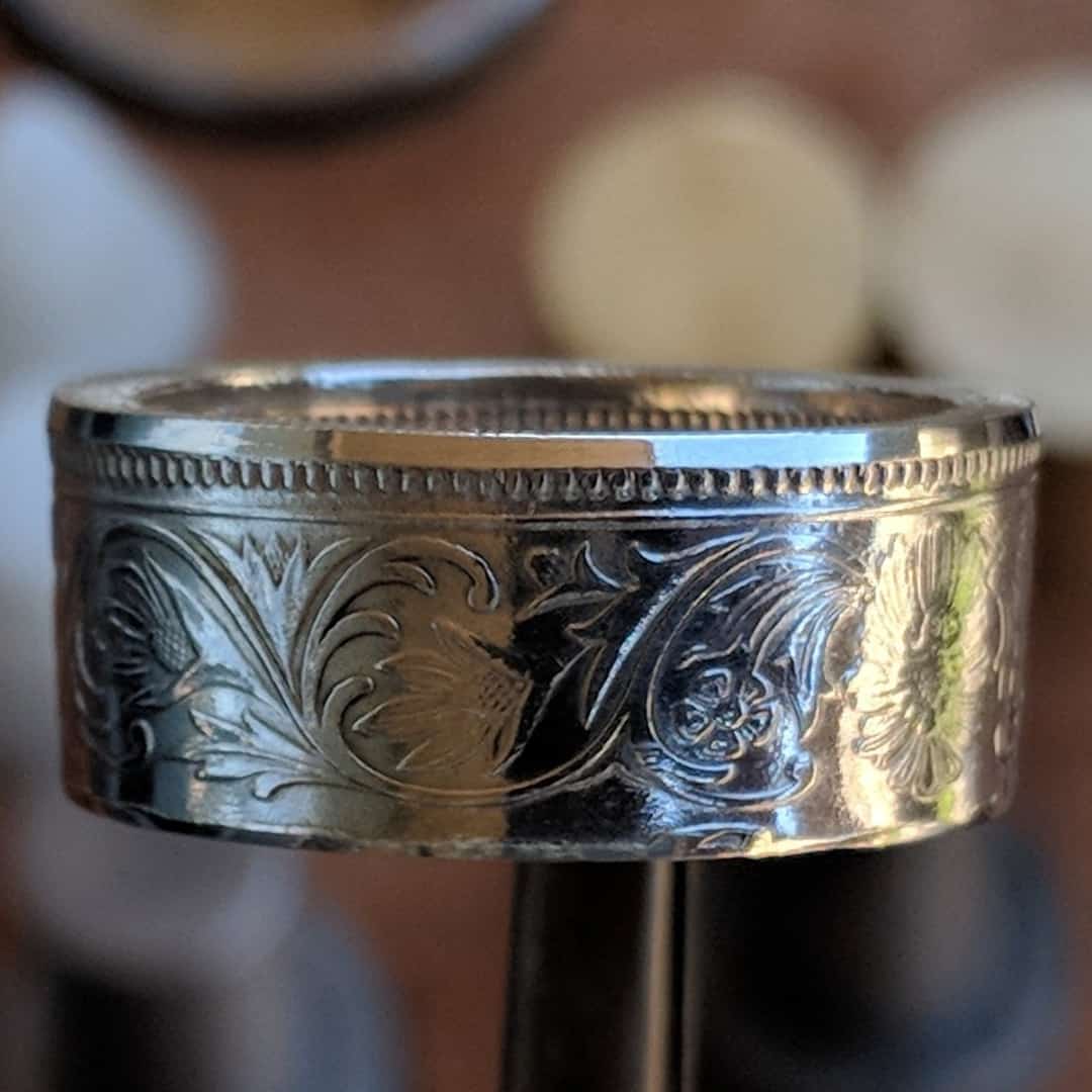 Silver British India One Rupee Coin Ring - 1847-1901