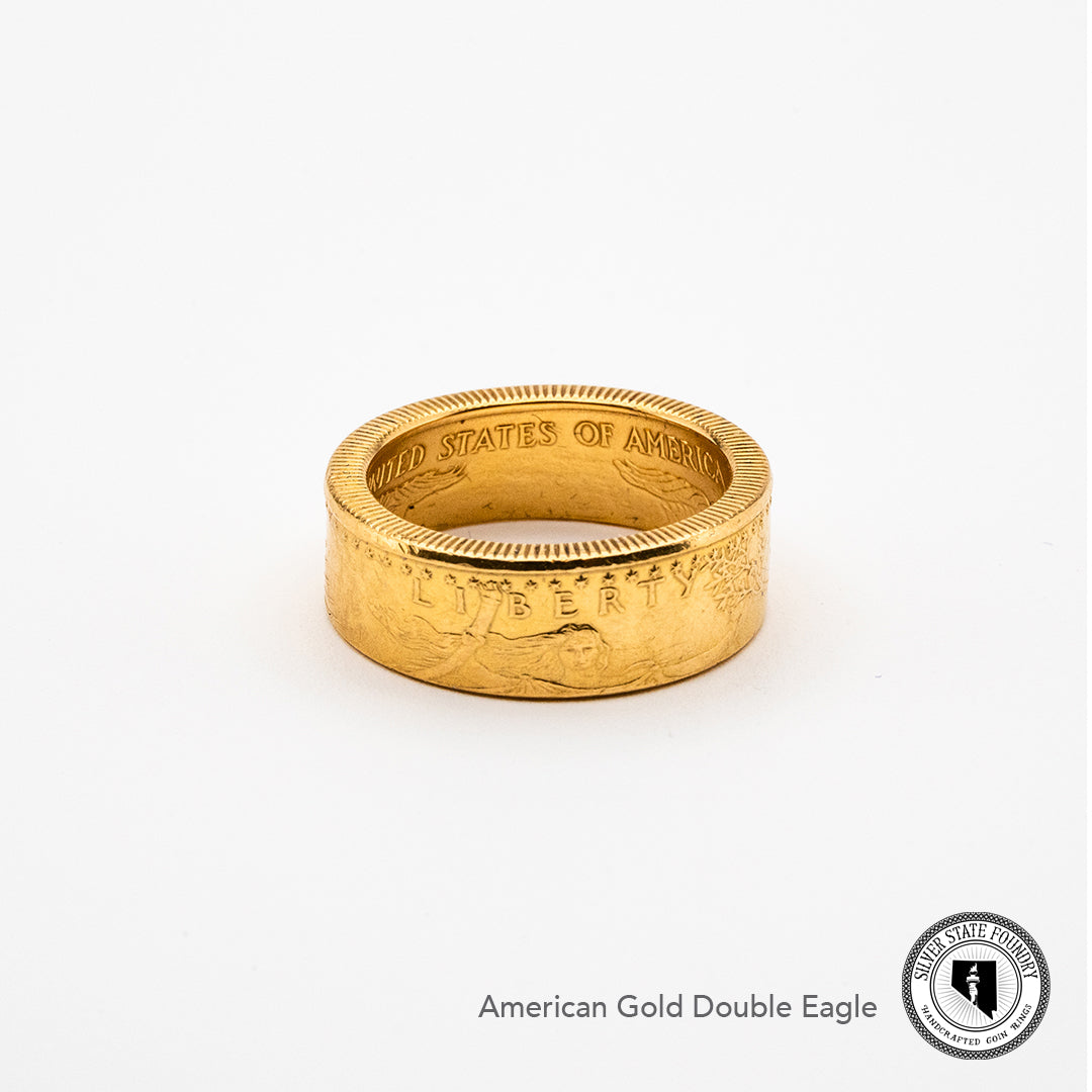 Half Ounce American Gold Eagle Ring – Hand-Forged 22K U.S. Gold