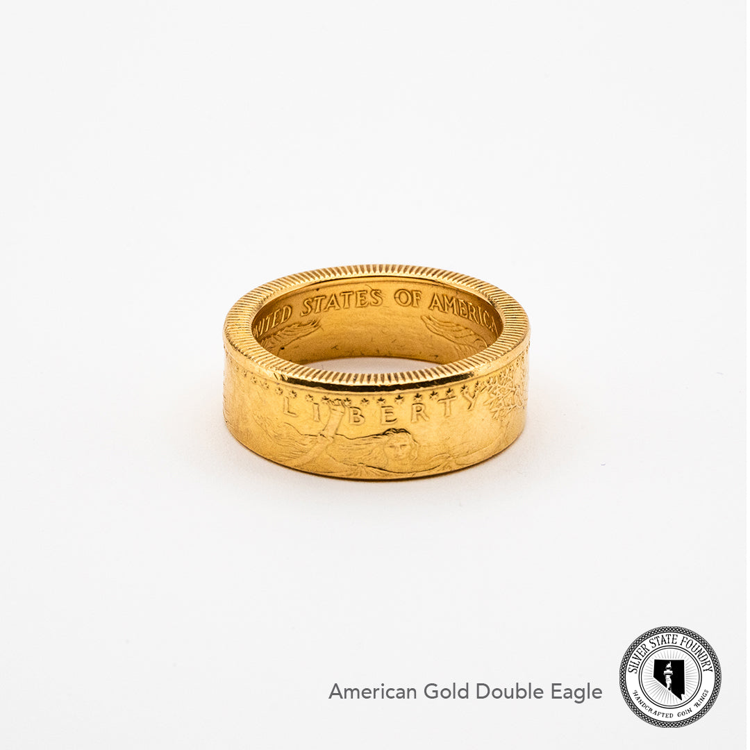 Front view of American Gold Eagle Coin Ring