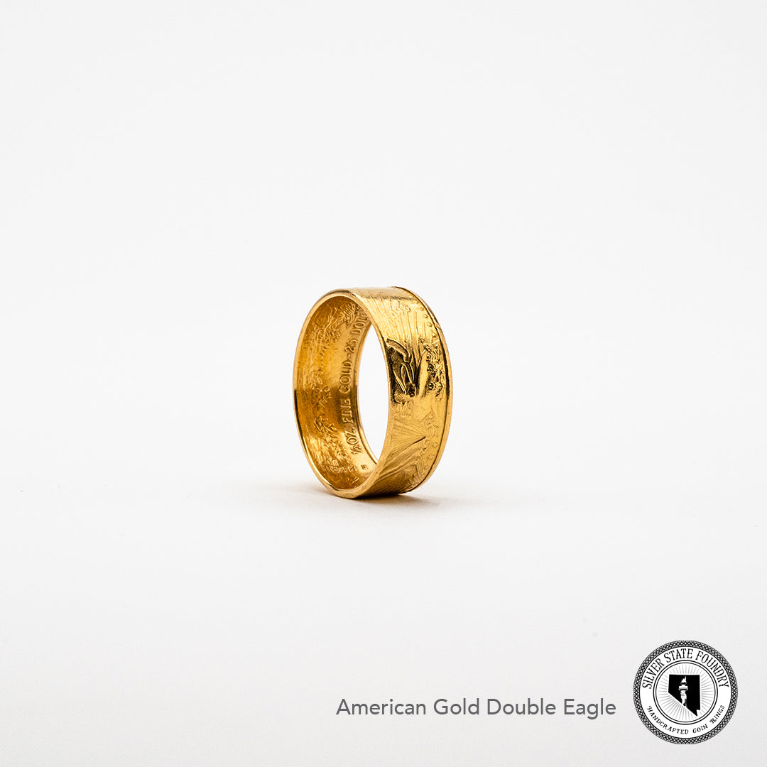 Side view of American Gold Eagle Coin Ring