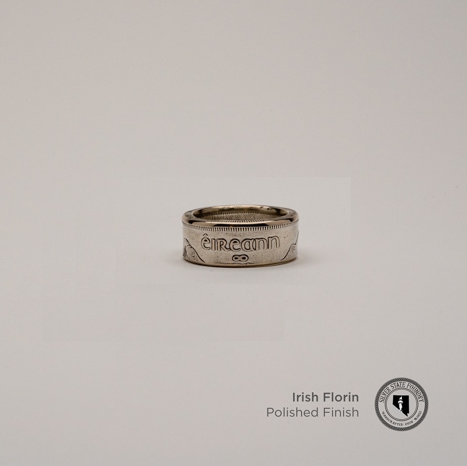 Irish Silver Florin Coin Ring