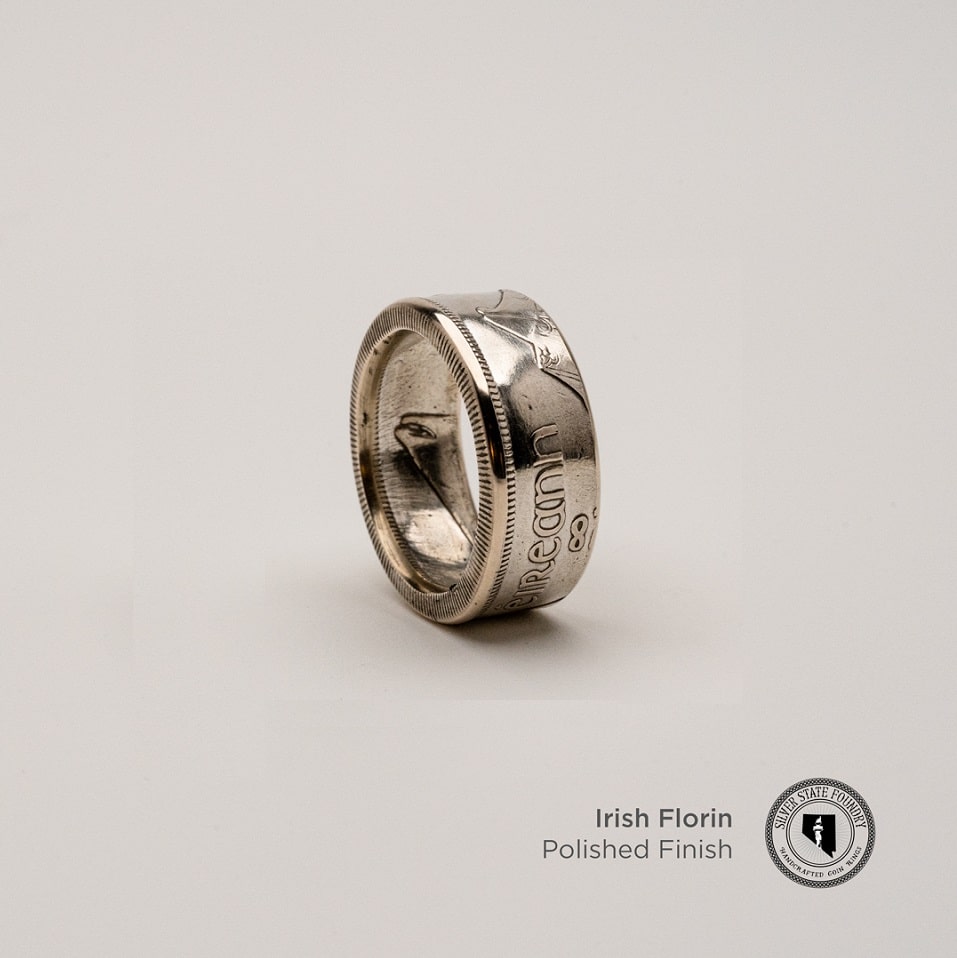 Irish Silver Florin Coin Ring