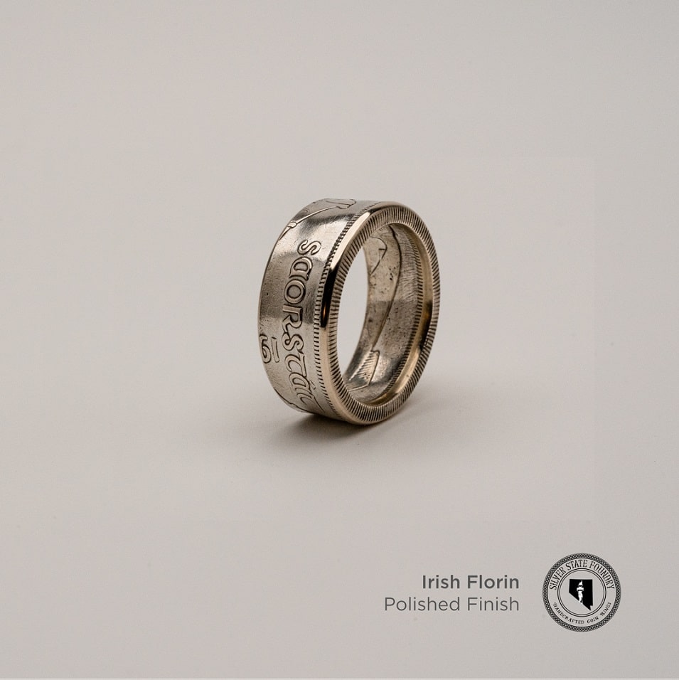 Irish Silver Florin Coin Ring