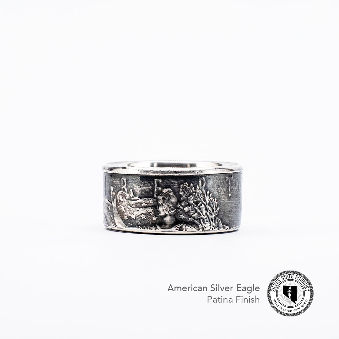 American Silver Eagle Coin Ring – Hand-Forged from a 1 oz U.S. Silver Coin