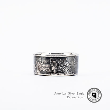 American Silver Eagle Coin Ring – Hand-Forged from a 1 oz U.S. Silver Coin