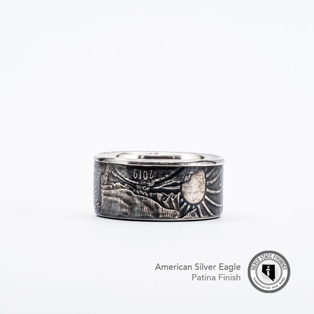 American Silver Eagle Coin Ring – Hand-Forged from a 1 oz U.S. Silver Coin