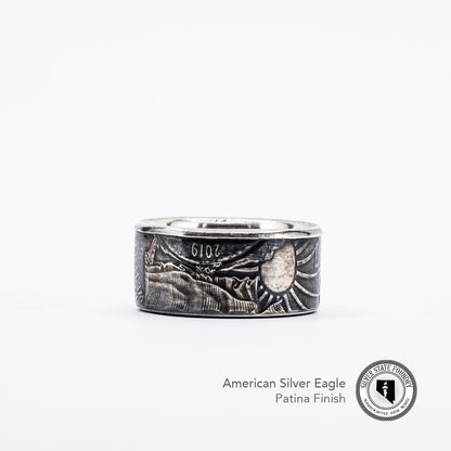 American Silver Eagle Coin Ring – Hand-Forged from a 1 oz U.S. Silver Coin