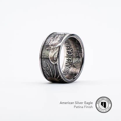 American Silver Eagle Coin Ring – Hand-Forged from a 1 oz U.S. Silver Coin