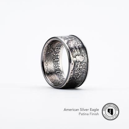 American Silver Eagle Coin Ring – Hand-Forged from a 1 oz U.S. Silver Coin