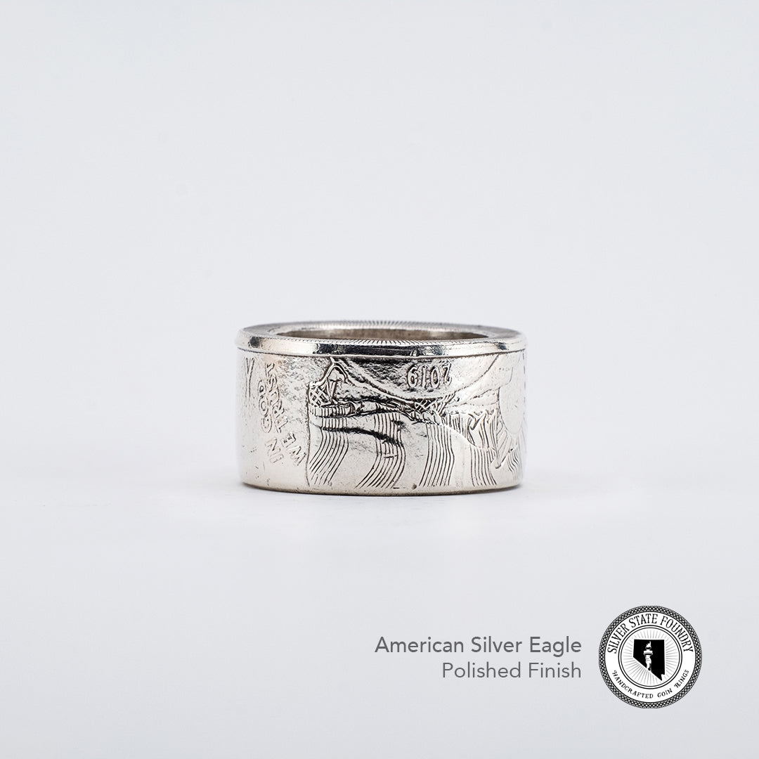 American Silver Eagle Coin Ring – Hand-Forged from a 1 oz U.S. Silver Coin