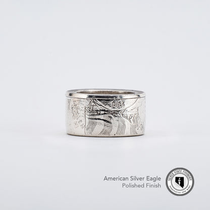 American Silver Eagle Coin Ring – Hand-Forged from a 1 oz U.S. Silver Coin