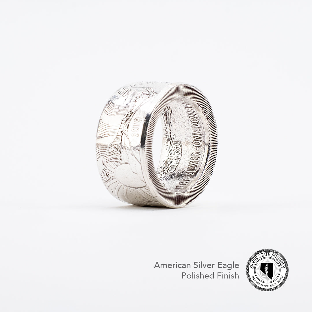 American Silver Eagle Coin Ring – Hand-Forged from a 1 oz U.S. Silver Coin
