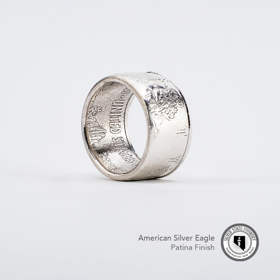 American Silver Eagle Coin Ring – Hand-Forged from a 1 oz U.S. Silver Coin