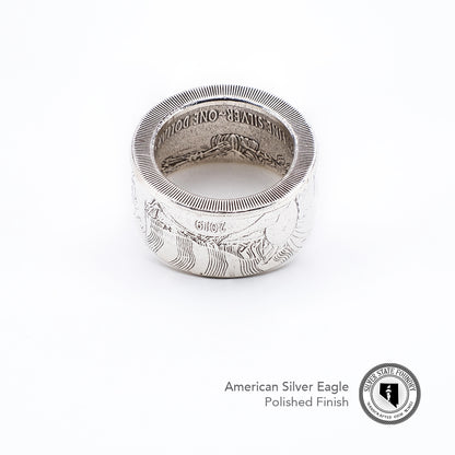 American Silver Eagle Coin Ring – Hand-Forged from a 1 oz U.S. Silver Coin