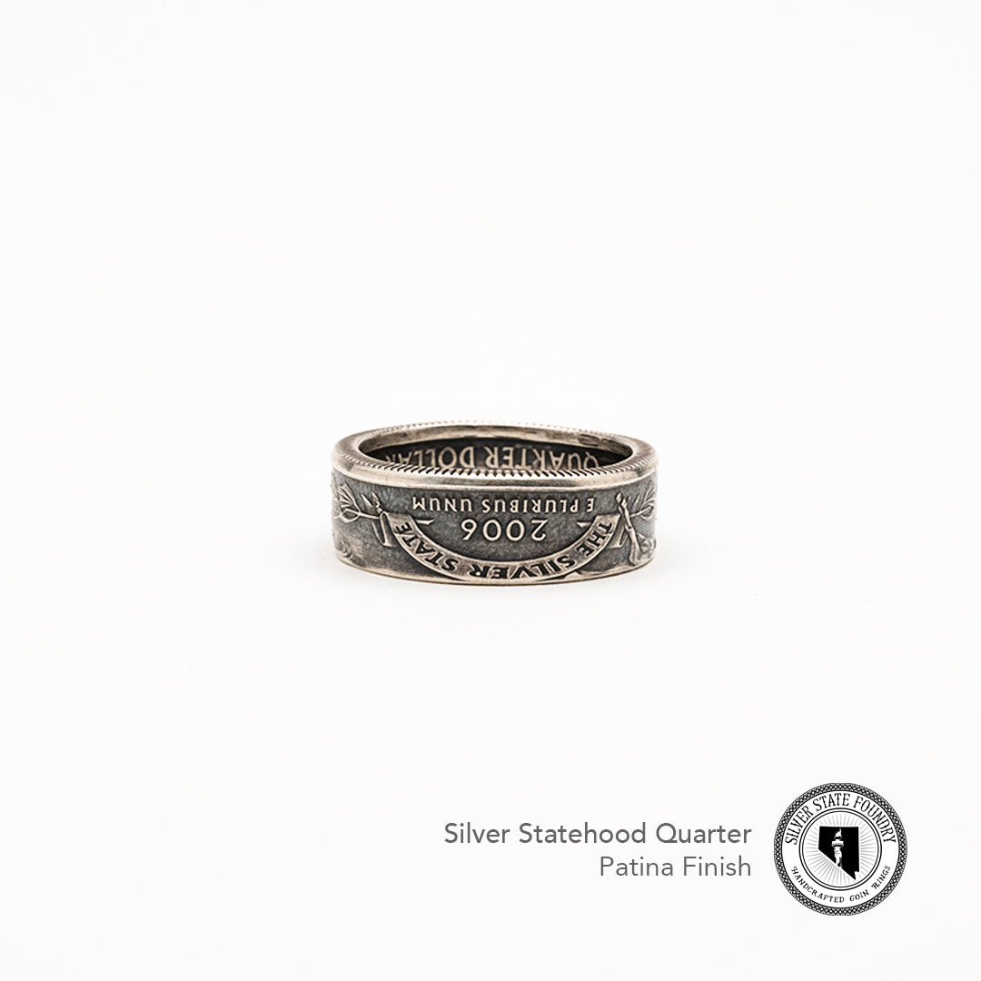 Silver State Quarter Coin Rings
