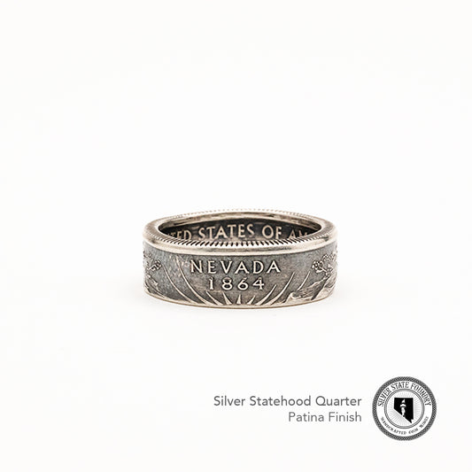 Silver State Quarter Coin Rings