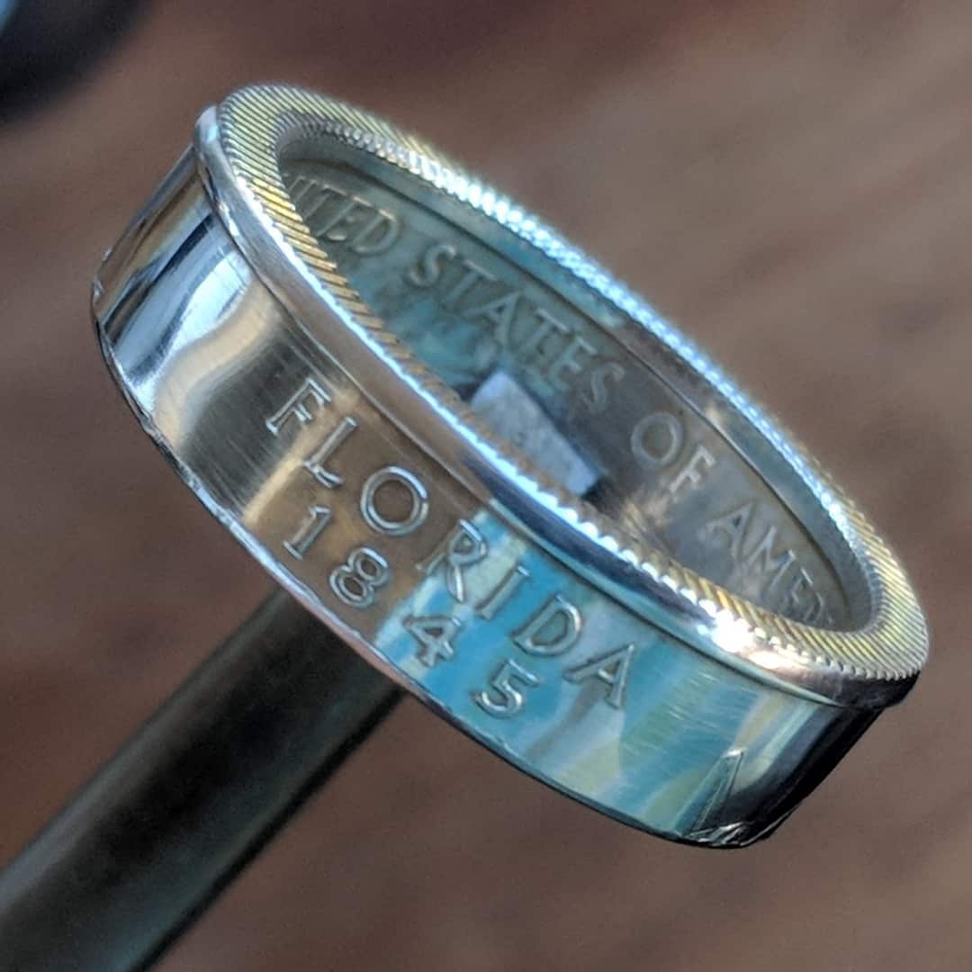 Silver State Quarter Coin Rings