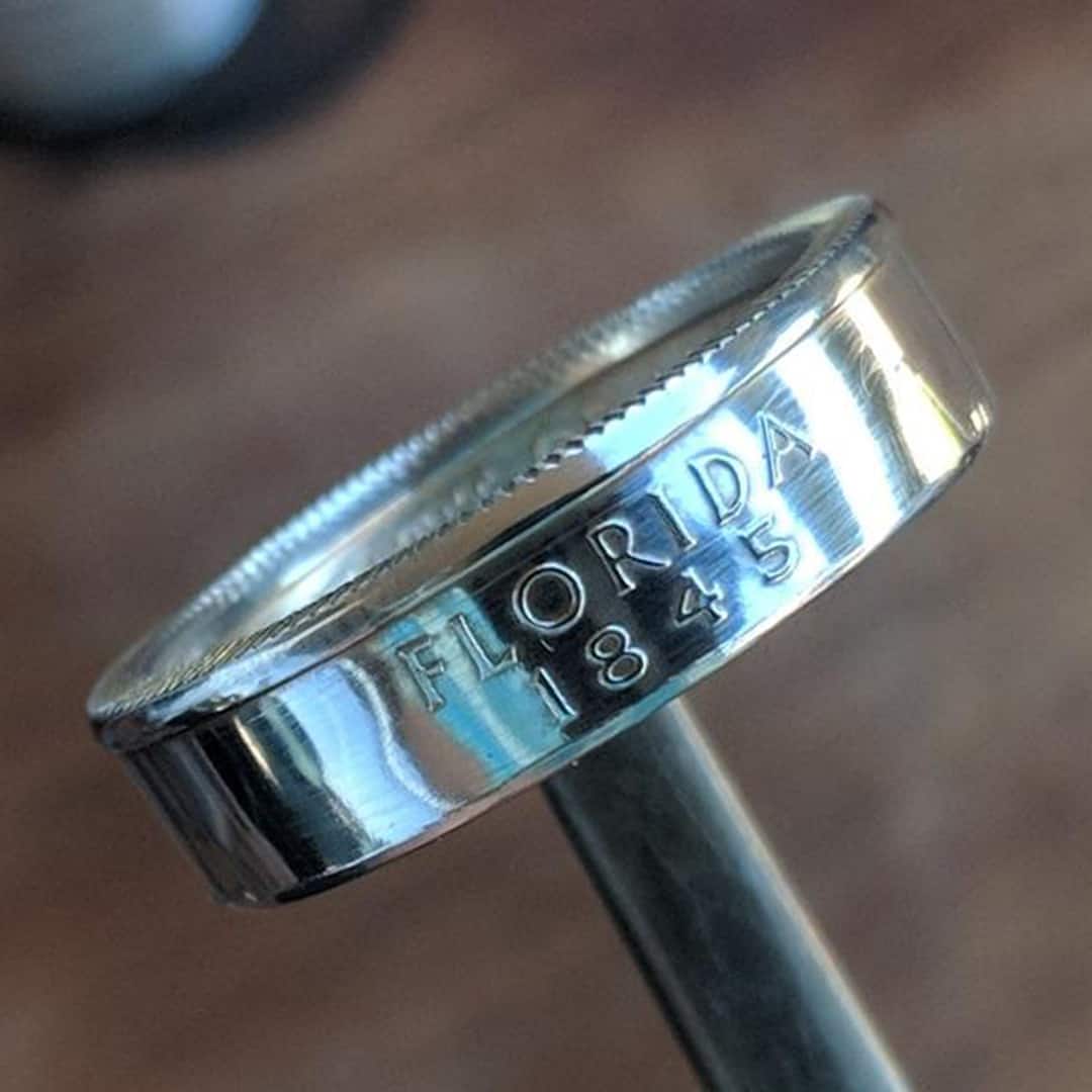 Silver State Quarter Coin Rings
