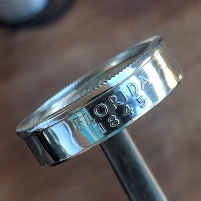 Silver State Quarter Coin Rings