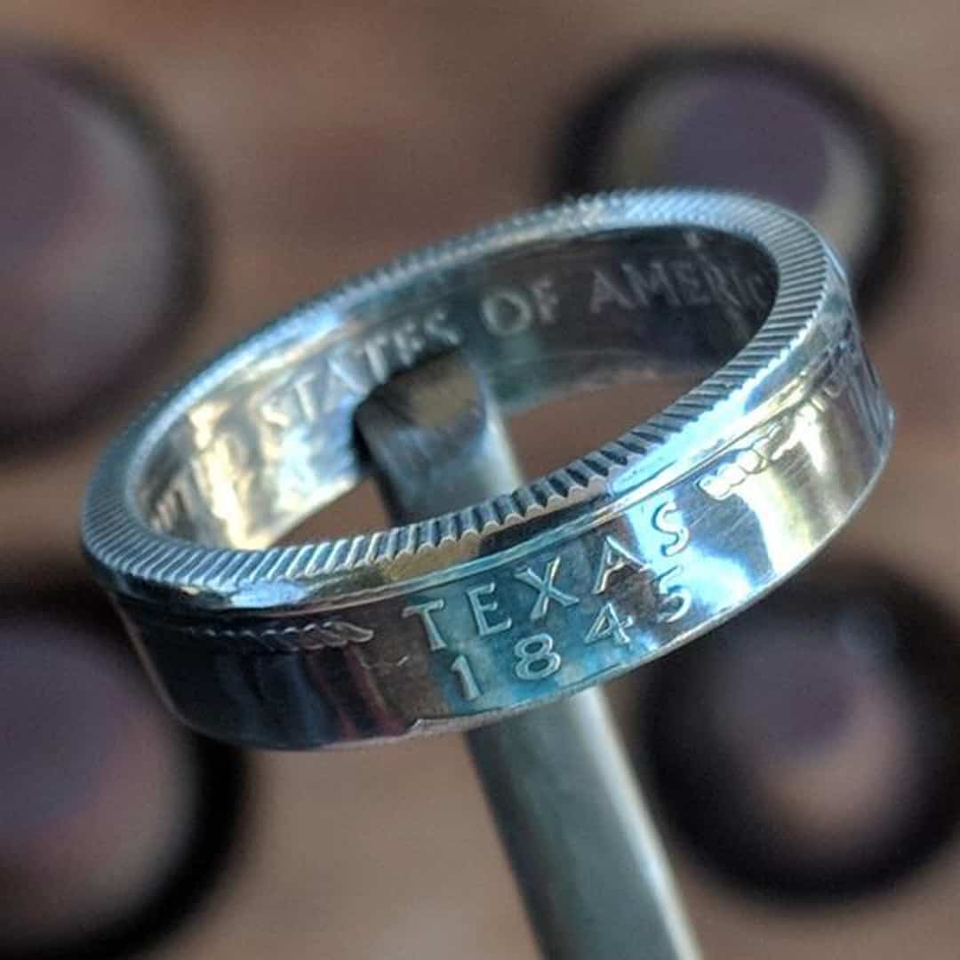 Silver State Quarter Coin Rings