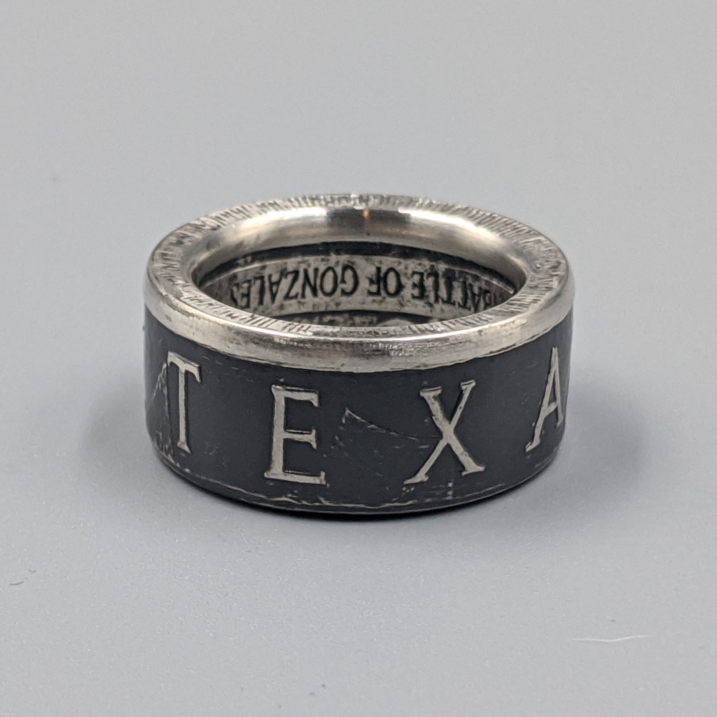 Texas Round Silver Coin Ring