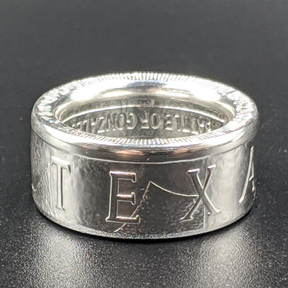 Texas Round Silver Coin Ring