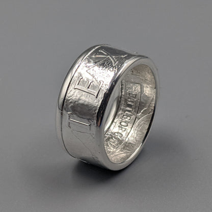 Texas Round Silver Coin Ring