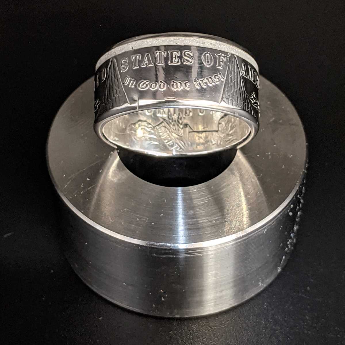 Thin White Line Morgan Silver Dollar Coin Ring from Silver State Foundry